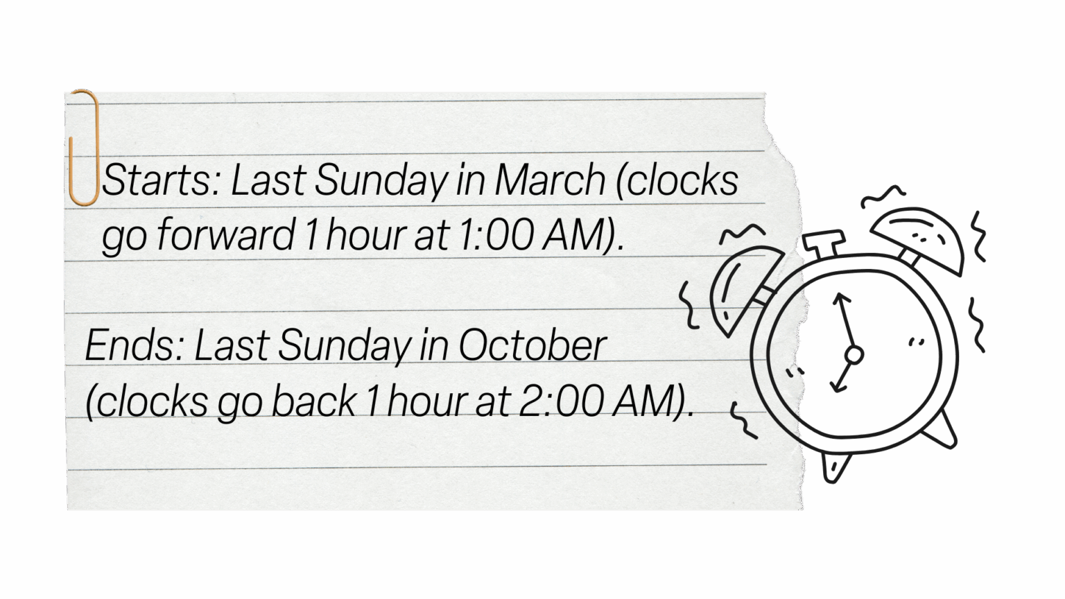 Note with sketch of a clock