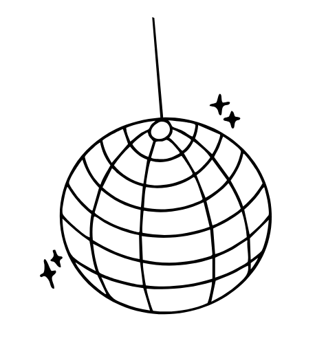 Illustration of a disco ball